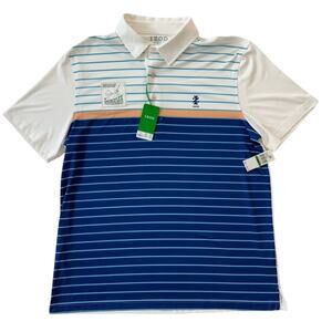IZOD Engineer Stripe Polo NWT Mens Golf Polo With Stretch Sz Large